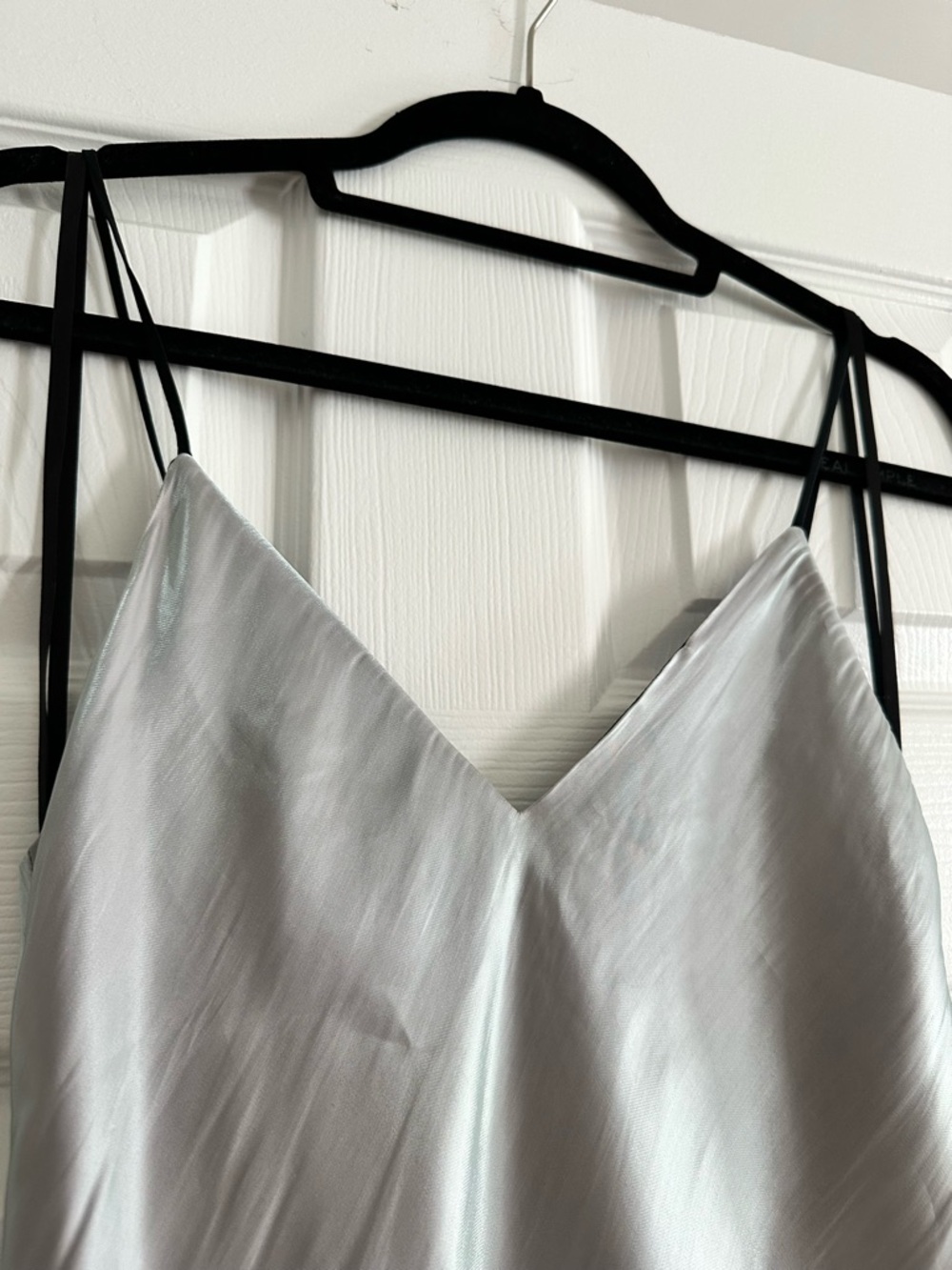 Rag & Bone Astrid Satin Slip Dress in Iridescent Silver Grey size 0 XS - Picture 3 of 5